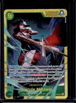 2026 One Piece Azure Sea's Seven Dracule Mihawk Secret Rare Manga Art #OP14-119 - Image 1