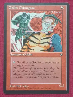 Magic The Gathering FALLEN EMPIRES GOBLIN CHIRURGEON FOLGIO red card MTG - Image 1