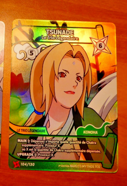 NARUTO MYTHOS 1ST ED EDITION CARD GAME CARTE HOLO TSUNADE 104/130 FR NM 2026 - Image 1