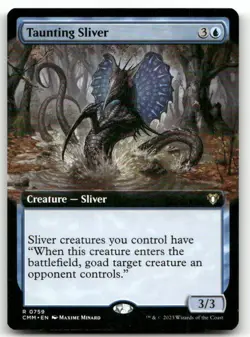Taunting Sliver (Extended Art) #759 (NM) Commander Masters CMM Magic MTG - Image 1