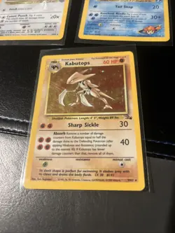 Vintage Pokemon Holo Lot Jungle Fossil Misty's Seadra HP Creased Water Damage - Image 2