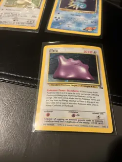 Vintage Pokemon Holo Lot Jungle Fossil Misty's Seadra HP Creased Water Damage - Image 4