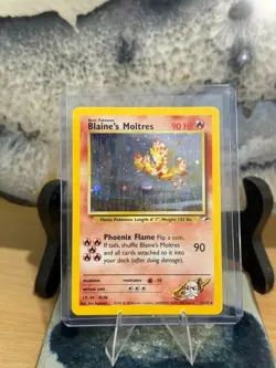 Blaine's Moltres 1/132 Gym Heroes 2000 Holo Rare WOTC Pokemon Card - Image 1