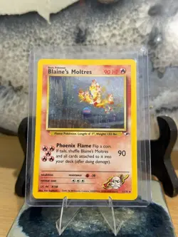 Blaine's Moltres 1/132 Gym Heroes 2000 Holo Rare WOTC Pokemon Card - Image 3