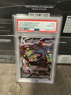 2021 POKEMON SWORD & SHIELD EVOLVING SKIES #095 FULL ART/UMBREON VMAX PSA 10 - Image 1