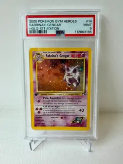 2000 POKEMON GYM HEOES — PSA 9 — SABRINA'S GENGAR – HOLO 1ST EDITION #14 - Image 1