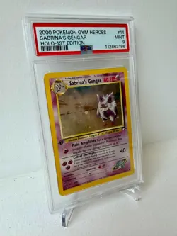 2000 POKEMON GYM HEOES — PSA 9 — SABRINA'S GENGAR – HOLO 1ST EDITION #14 - Image 3