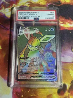 2021 Pokemon SWSH Evolving Skies Glaceon VMAX #208/203 PSA 10 GEM MINT - Image 1