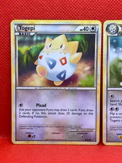 Pokemon Tcg Togepi 70/90 & Togetic 39/90 HGSS Undaunted Non Holo - Image 2