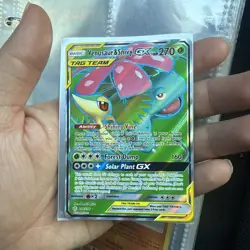 Pokemon Venusaur & Snivy GX Sm-Cosmic Eclipse 210/236 Ultra Rare Full Art Holo - Image 1