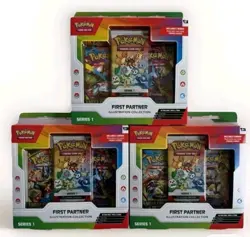 Pokemon TCG First Partner Series 1 Illustration Collection Box Lot Of 3 In Hand - Image 1