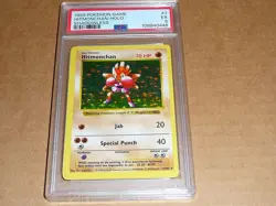 1999 Pokemon GAME HITMONCHAN HOLO SHADOWLESS #7 PSA 5 - Image 1