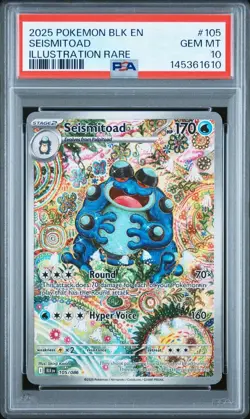 Seismitoad #105/086 - 2025 Pokemon SV: Black Bolt - GEM Mint PSA 10 - Image 1