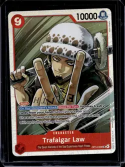 2026 One Piece Azure Sea's Seven Trafalgar Law Super Rare #OP14-009 - Image 1