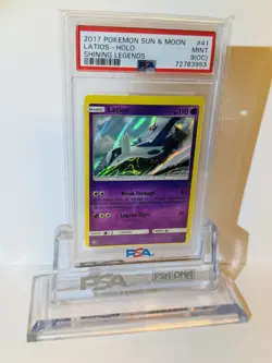 2017 Pokemon Sun & Moon Latios Holo #41 Shining Legends PSA 9 (OC) ERROR CARD. - Image 1