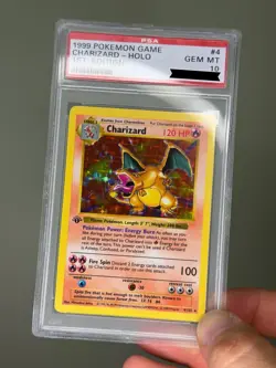 1999 Pokemon PSA 10 Base Set 1st Edition Charizard Holo - Image 3