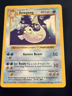 Pokemon TCG Dewgong 25/102 Base Set Shadowless Vintage VLP - Image 1