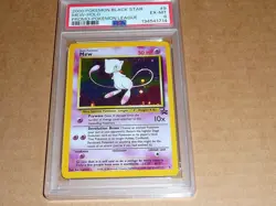2000 Pokemon BLACK STAR MEW HOLO PROMO POKEMON LEAGUE #9 PSA 6 - Image 1