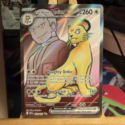 Team Rocket's Persian ex 219/182 Destined Rivals Full Art Holo Pokemon TCG MINT - Image 1