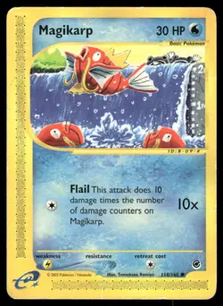2002 Pokemon Magikarp Common Expedition Base Set 118/165 DMG - Image 1