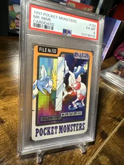 1997 Pokemon Japanese Carddass File #122 Mr. Mime PSA 6 - Image 3