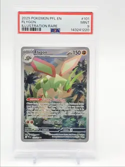 FLYGON 2025 POKEMON PHANTASMAL FLAMES ILLUSTRATION RARE 101/094 PSA 9 Q3628 - Image 1