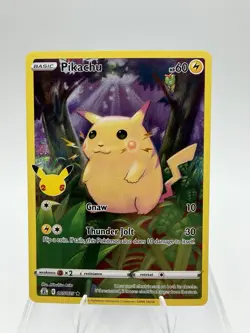 Pokemon Pikachu Celebrations Holo Rare Full Art Basic #005/025 English 2021 NM - Image 1