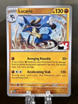 Lucario 114/198 Prize Pack Series 3 Play! Pokemon Stamped Non-Holo LP-NM - Image 1