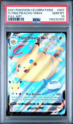 2021 POKEMON CELEBRATIONS #007 FULL ART/FLYING PIKACHU VMAX PSA 10 - Image 1