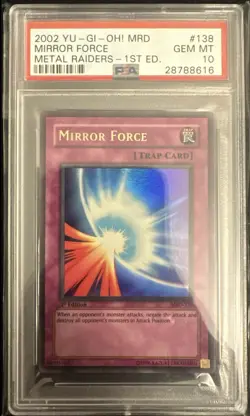 PSA 10 Yu-Gi-Oh Mirror Force MRD-138 Ultra Rare 1st Edition Gem Mint - Image 1