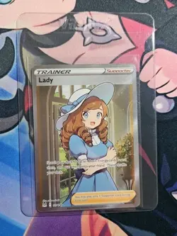 Lady 193/196 Pokemon Card SWSH Lost Origin Full Art Trainer Holo Ultra Rare NM - Image 3