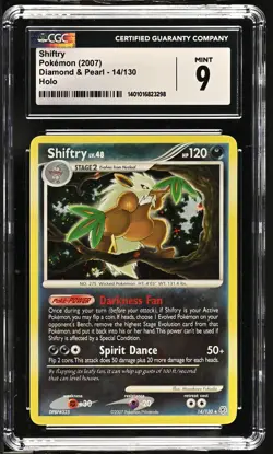 CGC 9 MINT Shiftry 14/130 HOLO RARE Diamond & Pearl Pokemon Card - Image 1