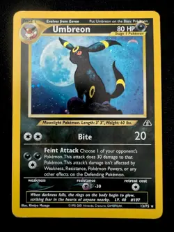 Umbreon Neo Discovery Holo 13/75 LP Unlimited WOTC 2001 Pokemon Card - Image 1