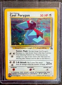 Pokemon TCG Cool Porygon Promo Black Star 15 Holo Special 2000 WOTC Vintage Card - Image 1