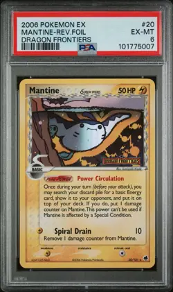 Pokemon Cards: EX Dragon Frontiers Reverse Holo: Mantine 20/101 PSA 6 - Image 1