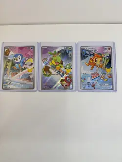 Pokemon cards Piplup, Chimchar, Turtwig NM First Partner Promo 30th Anv - Image 1