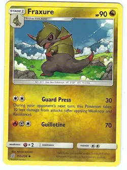 Fraxure - Sun & Moon Series - Unified Minds 2019 Set card # 155/236 - NM - Image 1