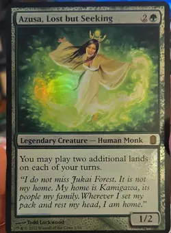 Azusa, Lost but Seeking Oversize Cards Foil + Free Kalamax, The Stormsire - Image 1
