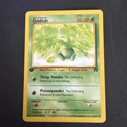 Pokemon Card TCG ( Oddish ) 63/82 Team Rocket Set 1st Edition LP - Image 1