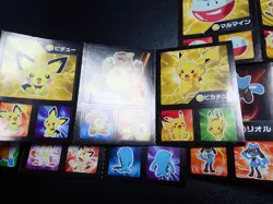 Pokemon Card Coris Promo Non Holo Sticker x4 Raichu Pikachu Pichu etc #4423 - Image 2