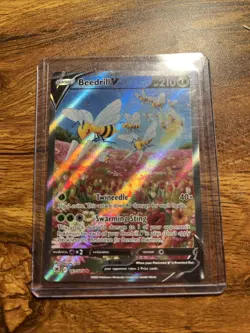 Pokemon Beedrill v TCG Sword & Shield Astral Radiance Holo Card 161/189 - Image 1