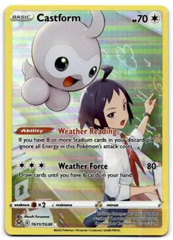 Castform TG11/TG30 Holo Lost Origin Trainer Gallery Pokemon Holo NM - Image 1