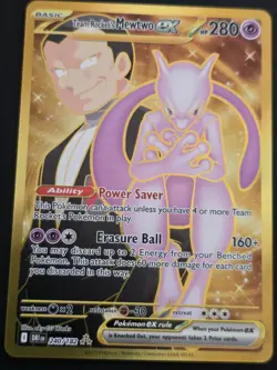 PACK FRESH POKEMON TEAM ROCKET'S MEWTWO EX 240 DESTINED RIVALS GOLD HYPER RARE - Image 1