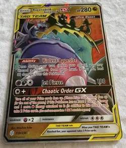 ULTRA RARE Naganadel & Guzzlord GX Tag Team 158/236 Pokemon Beast Holo Foil - NM - Image 2