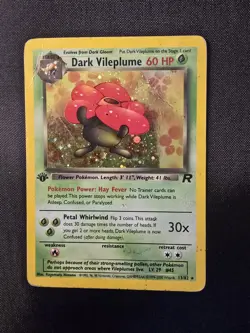 Dark Vileplume 13/82 Team Rocket 1st Edition Holo Rare Pokemon TCG HP PSA 1maybe - Image 2