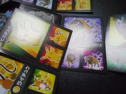 Pokemon Card Coris Promo Non Holo Sticker x4 Pikachu Scyther etc #4005 - Image 5