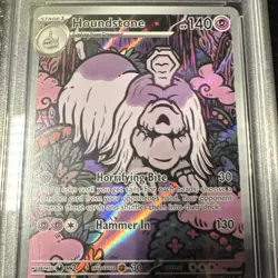 Pokemon Houndstone Me01: Mega Evolution Illustration Rare Holo 145/132 PSA 9 - Image 3