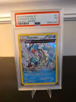 2015 POKEMON XY ANCIENT ORIGINS #21 GYARADOS-HOLO PSA 7 - Image 1