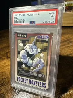 1997 Pokemon Japanese Carddass File #095 Onix PSA 7 - Image 2