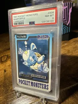 1997 Pokemon Japanese Carddass File #008 Wartortle PSA 8 - Image 2